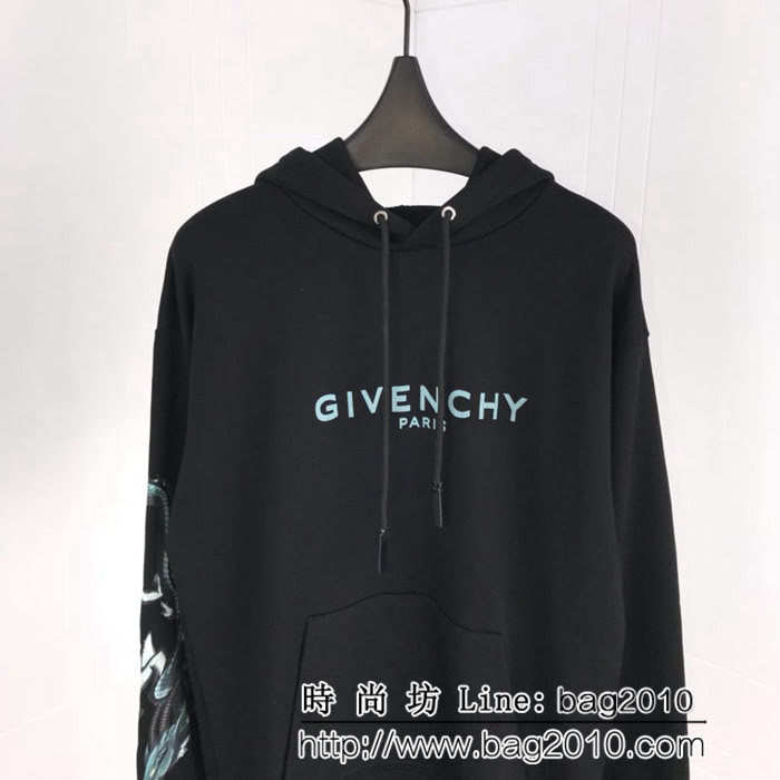 GVC紀梵希 18FW官網同步 魔蠍龍紋印花連帽 純棉男款衛衣 ydi1626